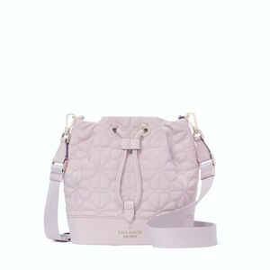 Kate Spade Flower Quilted Fabric Bucket Bag - Cozy Grey